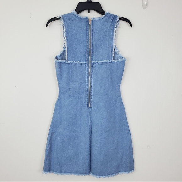 NWT Bishop + Young Denim Frayed Shift Dress - Picture 8 of 12